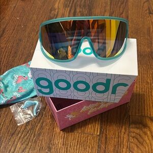 Goodr Teal and Gold Women's Sunglasses